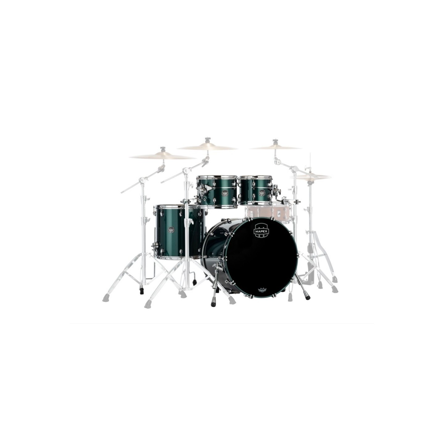 MAPEX IT SE529XMPQ SATURN EVOLUTION MAPLE ROCK 4 PEZZI BRUNSWICK GREEN