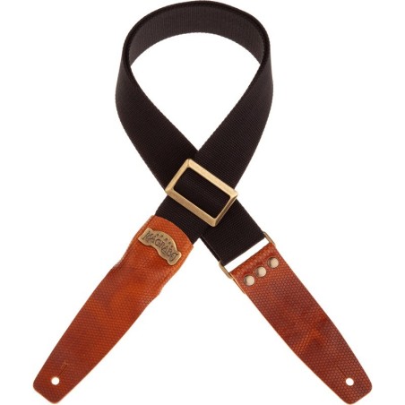 MAGRABO' Stripe SC Cotton Nero 5 cm terminali Twinkle Marrone, fibbia Recta Ottone - vaiconlasigla