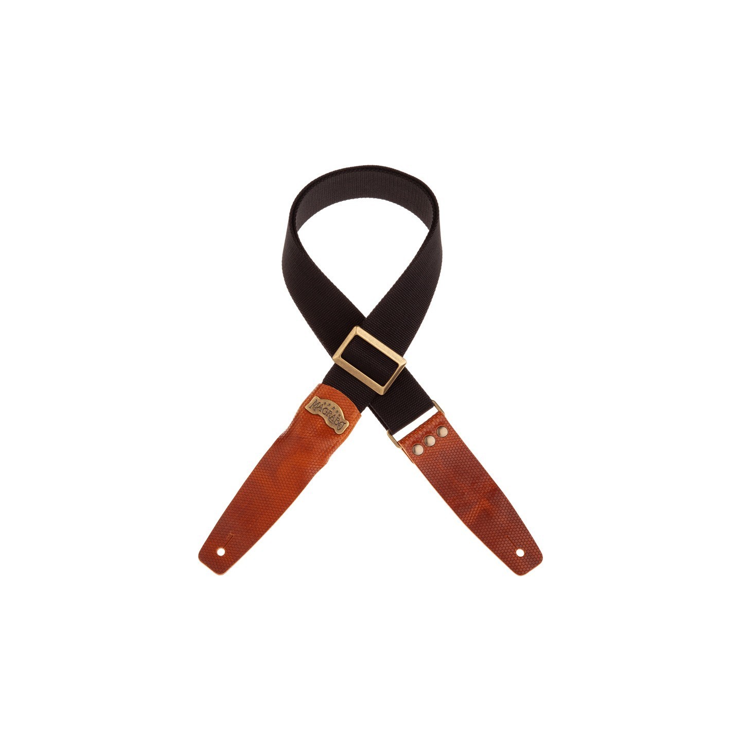 MAGRABO' Stripe SC Cotton Nero 5 cm terminali Twinkle Marrone, fibbia Recta Ottone - vaiconlasigla