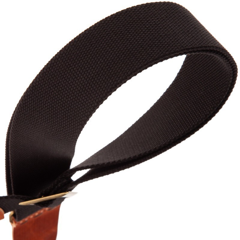 MAGRABO' Stripe SC Cotton Nero 5 cm terminali Twinkle Marrone, fibbia Recta Ottone - vai con la sigla