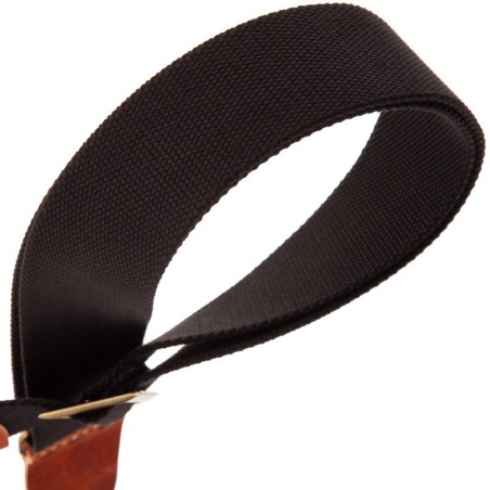 MAGRABO' Stripe SC Cotton Nero 5 cm terminali Twinkle Marrone, fibbia Recta Ottone - vai con la sigla