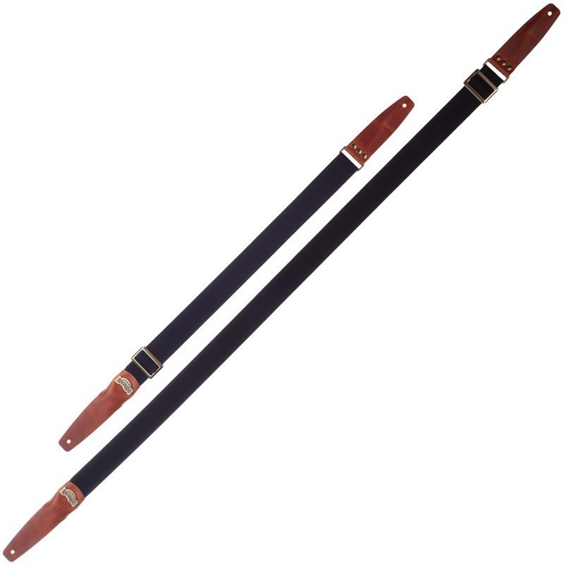 MAGRABO' Stripe SC Cotton Nero 5 cm terminali Twinkle Marrone, fibbia Recta Ottone - vai con la sigla