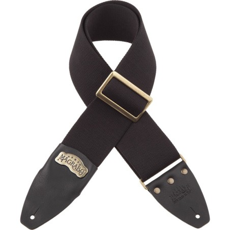 MAGRABO' Stripe SC Cotton Nero 8 cm terminali Core Nero, fibbia Recta Ottone - vaiconlasigla