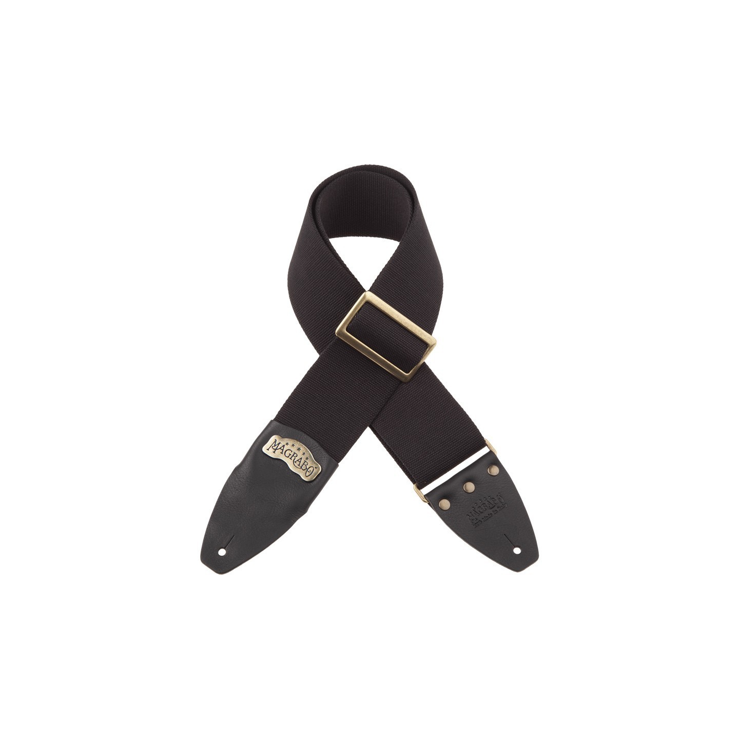 MAGRABO' Stripe SC Cotton Nero 8 cm terminali Core Nero, fibbia Recta Ottone - vaiconlasigla