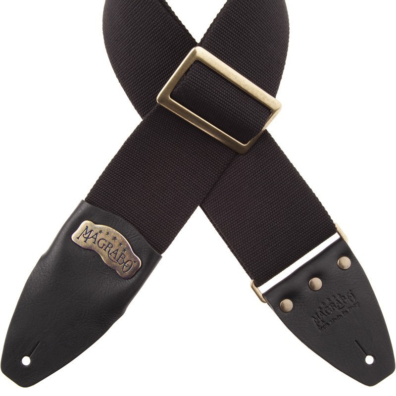 MAGRABO' Stripe SC Cotton Nero 8 cm terminali Core Nero, fibbia Recta Ottone - vaiconlasigla