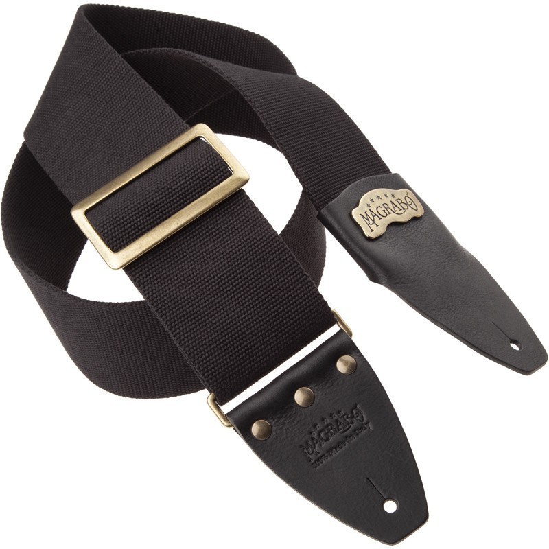 MAGRABO' Stripe SC Cotton Nero 8 cm terminali Core Nero, fibbia Recta Ottone - vai con la sigla