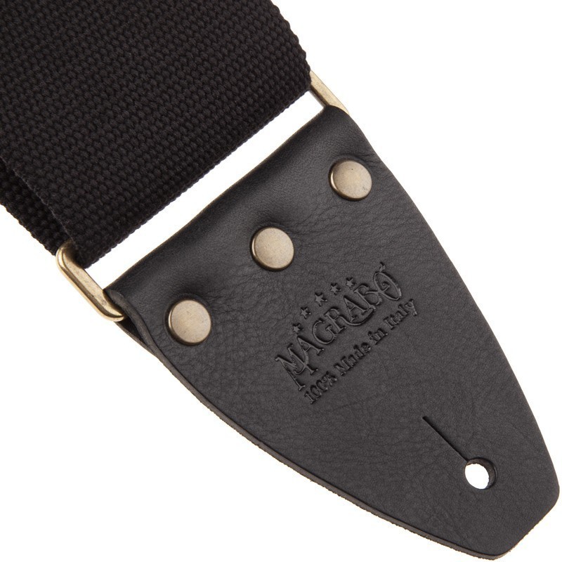 MAGRABO' Stripe SC Cotton Nero 8 cm terminali Core Nero, fibbia Recta Ottone - vai con la sigla