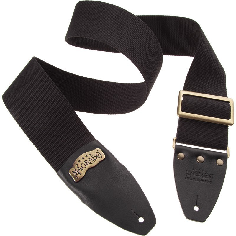 MAGRABO' Stripe SC Cotton Nero 8 cm terminali Core Nero, fibbia Recta Ottone - vaiconlasigla
