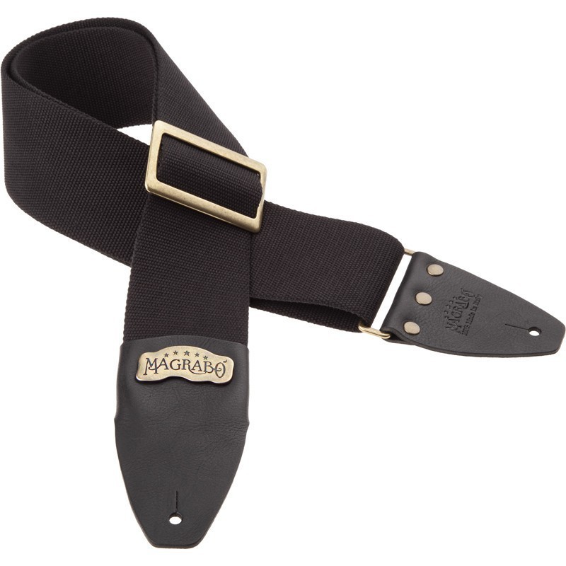 MAGRABO' Stripe SC Cotton Nero 8 cm terminali Core Nero, fibbia Recta Ottone - vai con la sigla