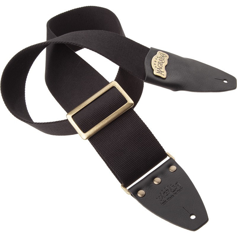 MAGRABO' Stripe SC Cotton Nero 8 cm terminali Core Nero, fibbia Recta Ottone - vai con la sigla
