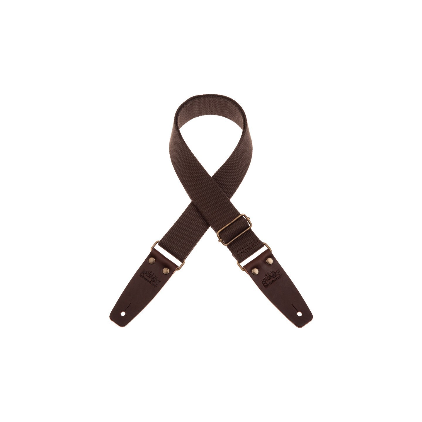MAGRABO' Stripe SC Entry Marrone 5 cm terminali Marrone Scuro fibbia Ottone Antico - vai con la sigla