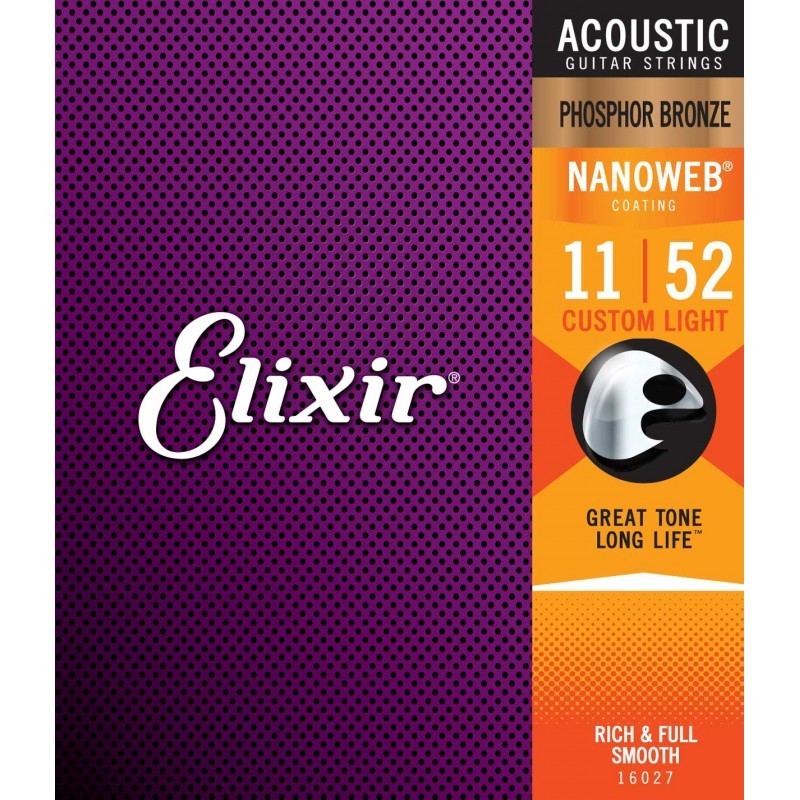 ELIXIR 16027 Acoustic Phosphor Bronze NANOWEB - Corde per chitarra acustica - vai con la sigla