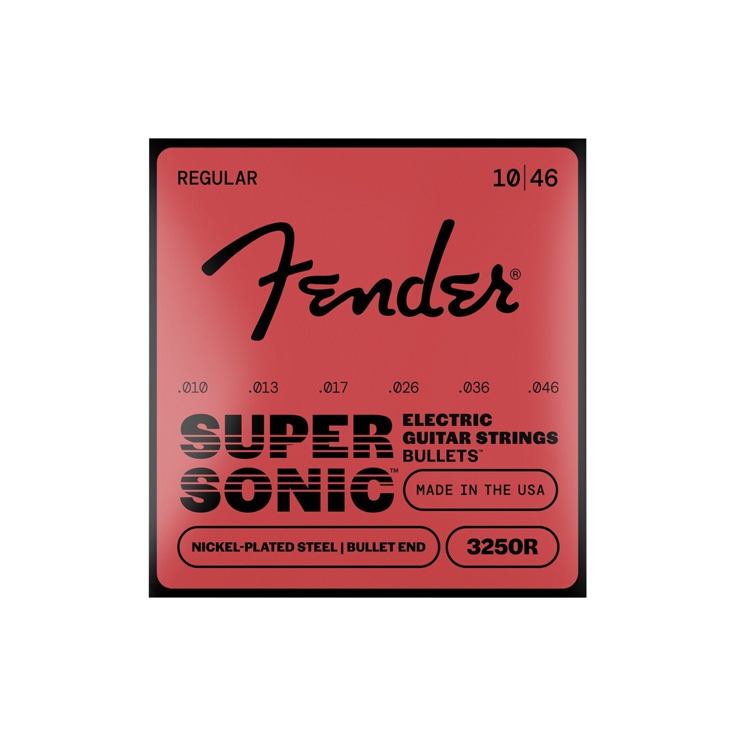 FENDER SuperSonic Bullets 3250R Guitar Strings, Nickel-Plated Steel, Bullet End, Gauges 010-046 - vai con la sigla