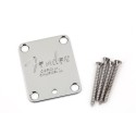 FENDER 4-Bolt American Series Guitar Neck Plate with "Fender® Corona" Stamp (Chrome) - vai con la sigla