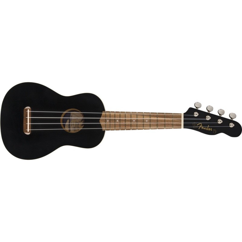 FENDER  Venice Soprano Uke, Walnut Fingerboard, Black - vai con la sigla
