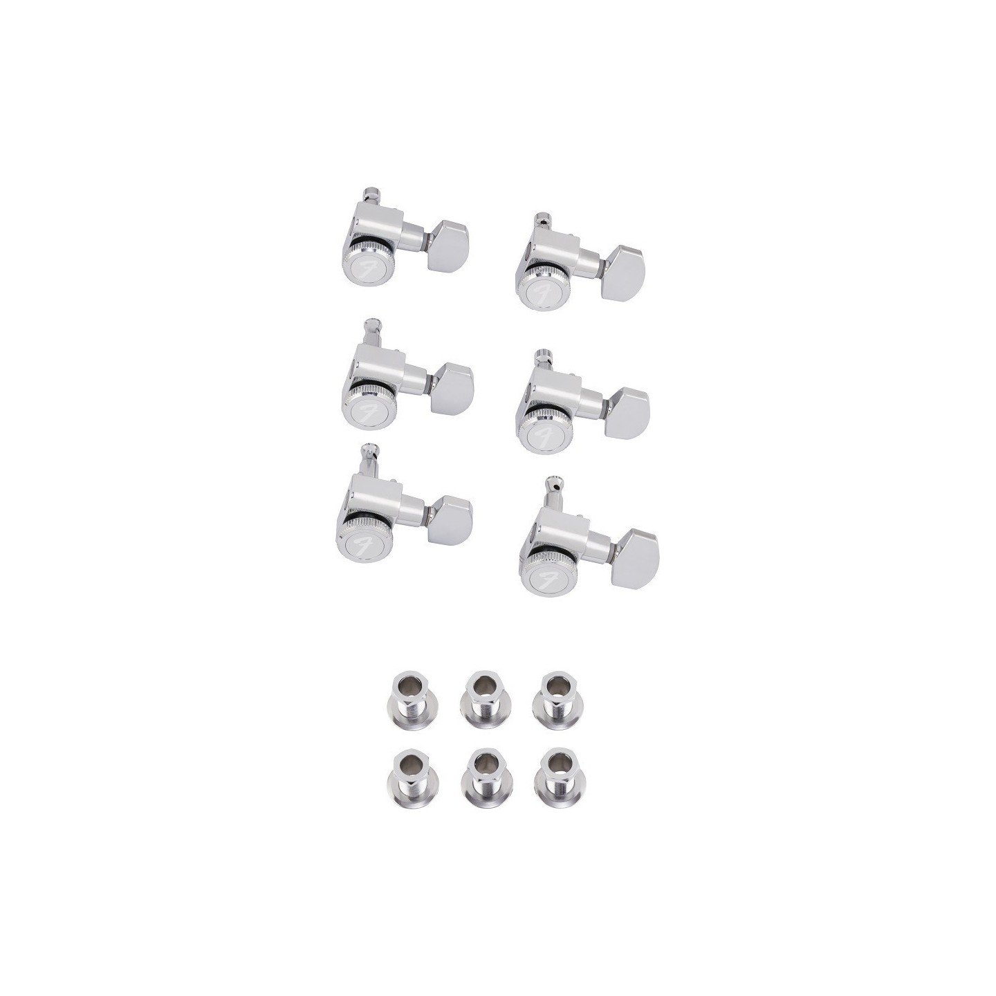 FENDER Locking Stratocaster/Telecaster Staggered Tuning Machines (Polished Chrome) (6) - vai con la sigla