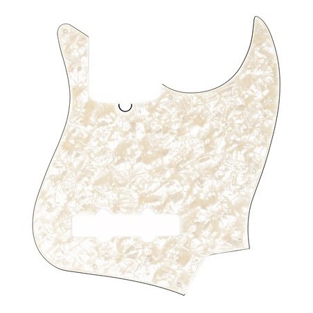 FENDER Pickguard, Jazz Bass®, 10-Hole Mount, Aged White Pearl, 4-Ply - vaiconlasigla