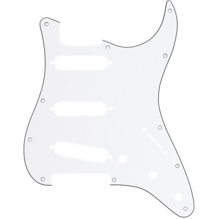 FENDER Pickguard, Stratocaster® S/S/S, 11-Hole Mount, W/B/W, 3-Ply - vaiconlasigla