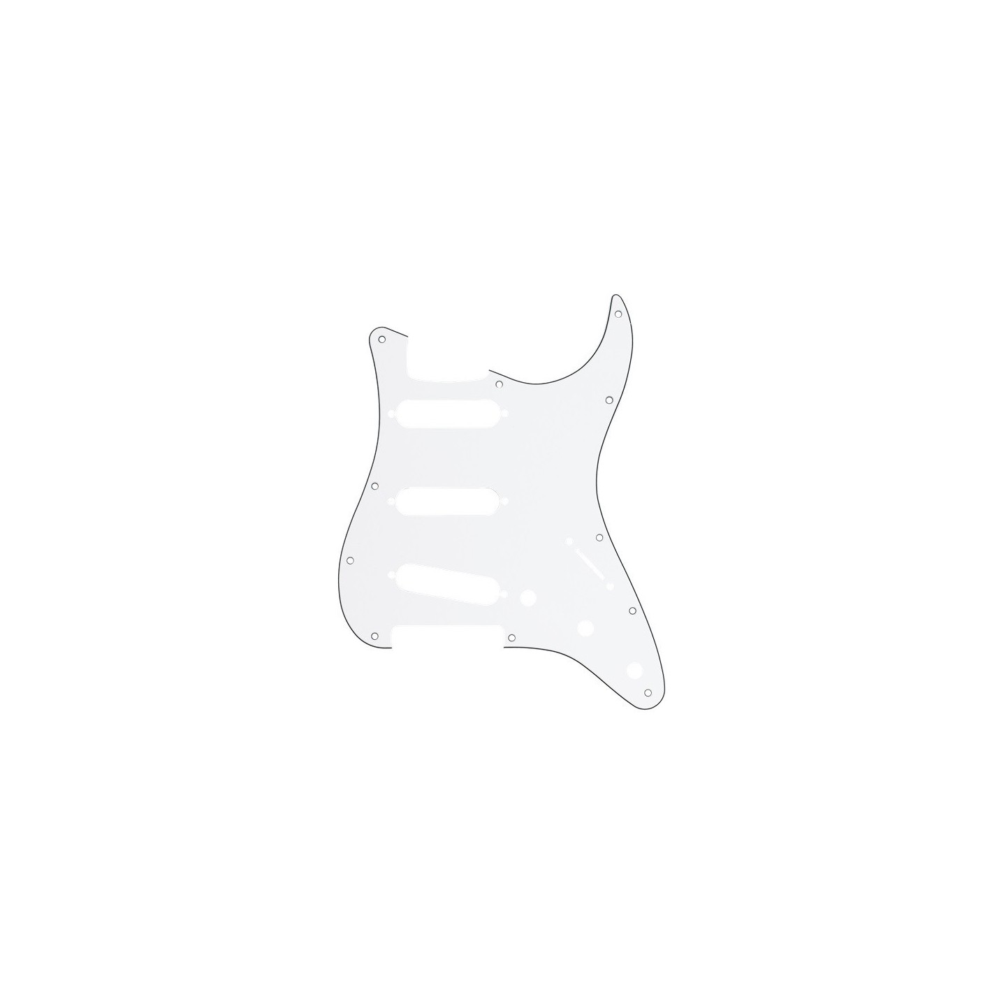 FENDER Pickguard, Stratocaster® S/S/S, 11-Hole Mount, W/B/W, 3-Ply - vaiconlasigla