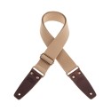 Magrabò Tracolla Stripe SC Entry Beige 5 cm terminali Marrone Scuro fibbia Ottone Antico - vai con la sigla
