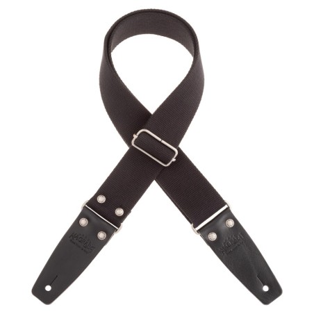 Magrabò Tracolla Stripe SC Entry Nero 5 cm terminali Nero fibbia Argento - vai con la sigla