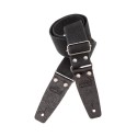 Magrabò Tracolla Stripe SC Entry Olded Nero 5 cm terminali Embossed Flores Nero fibbia Argento Antico - vai con la sigla
