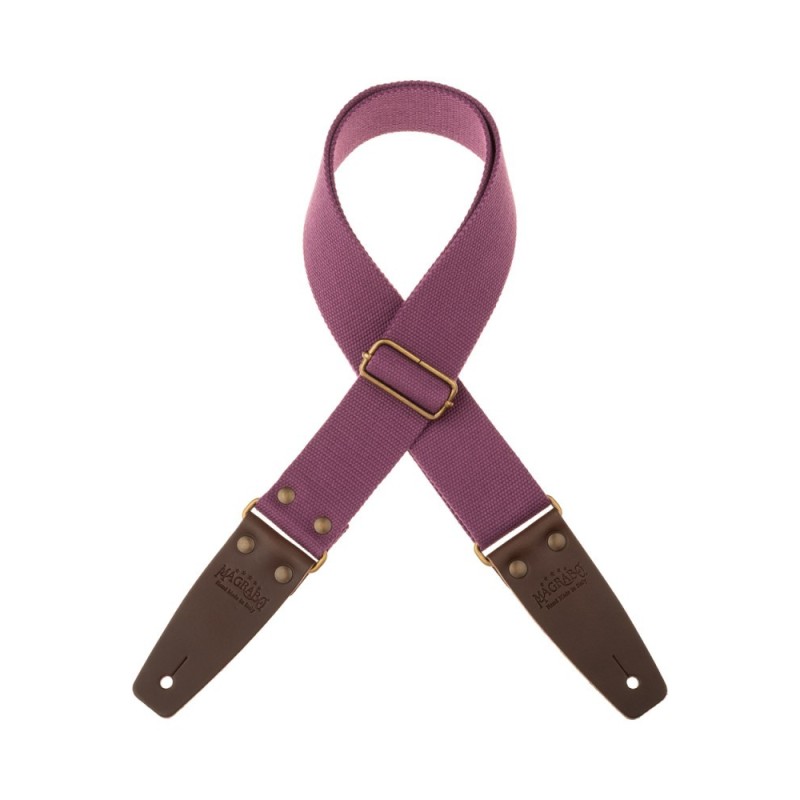 Magrabò Tracolla Stripe SC Entry Prugna 5 cm terminali Marrone Scuro fibbia Ottone - vai con la sigla