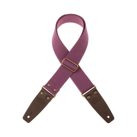 Magrabò Tracolla Stripe SC Entry Prugna 5 cm terminali Marrone Scuro fibbia Ottone - vai con la sigla