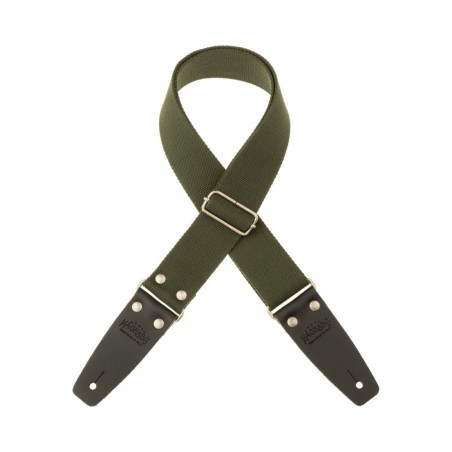Magrabò Tracolla Stripe SC Entry Verde 5 cm terminali Nero fibbia Argento - vai con la sigla