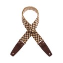 Magrabò Tracolla Stripe SC Retrò Chess 5 cm terminali Marrone fibbia Ottone - vai con la sigla
