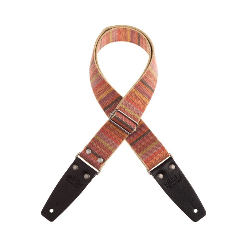Magrabò Tracolla Stripe SC Retrò Mexico 5 cm terminali Nero fibbia Argento - vai con la sigla