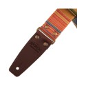 Magrabò Tracolla Stripe SC Retrò Rainbow 5 cm terminali Marrone fibbia Ottone - vai con la sigla