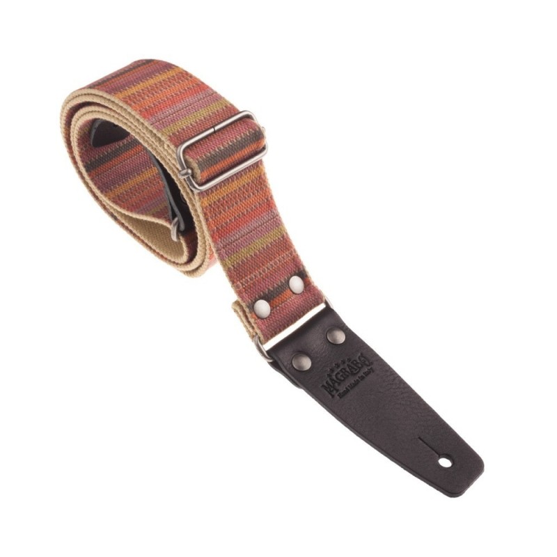 Magrabò Tracolla Stripe SC Retrò Mexico 5 cm terminali Nero fibbia Argento - vai con la sigla
