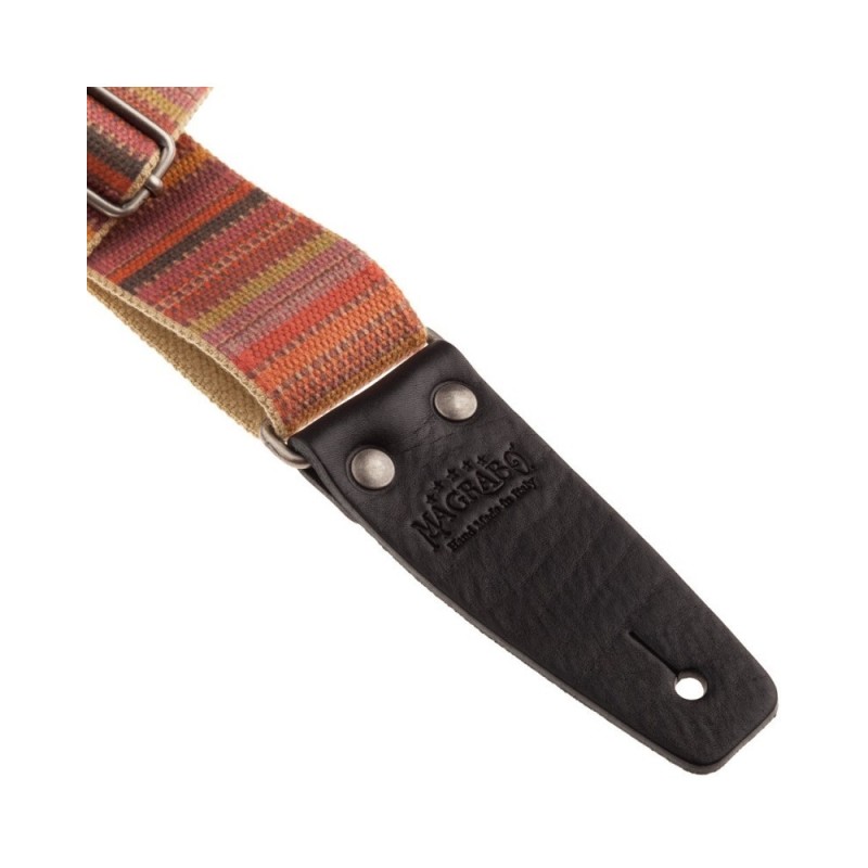 Magrabò Tracolla Stripe SC Retrò Mexico 5 cm terminali Nero fibbia Argento - vai con la sigla