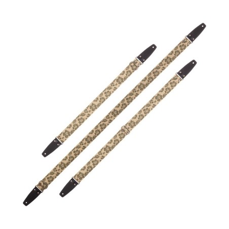 Magrabò Tracolla Stripe SC Retrò Hippie 5 cm terminali Nero fibbia Argento - vai con la sigla