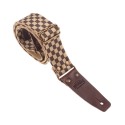 Magrabò Tracolla Stripe SC Retrò Chess 5 cm terminali Marrone fibbia Ottone - vai con la sigla
