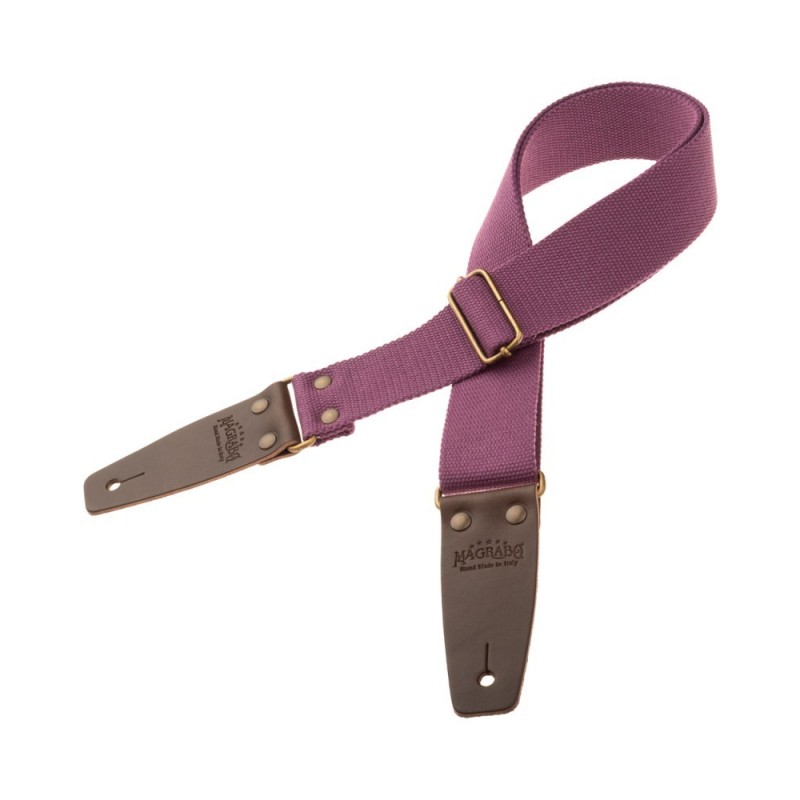 Magrabò Tracolla Stripe SC Entry Prugna 5 cm terminali Marrone Scuro fibbia Ottone - vai con la sigla