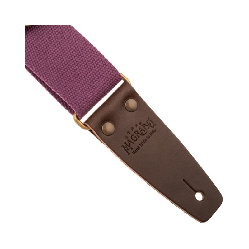 Magrabò Tracolla Stripe SC Entry Prugna 5 cm terminali Marrone Scuro fibbia Ottone - vai con la sigla