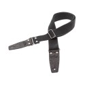 Magrabò Tracolla Stripe SC Entry Olded Nero 5 cm terminali Embossed Flores Nero fibbia Argento Antico - vai con la sigla