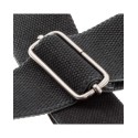 Magrabò Tracolla Stripe SC Entry Olded Nero 5 cm terminali Embossed Flores Nero fibbia Argento Antico - vai con la sigla