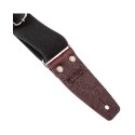 Magrabò Tracolla Stripe SC Entry Olded Nero 5 cm terminali Embossed Flores Bordeaux fibbia Argento Antico - vai con la s