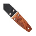 Magrabò Tracolla Stripe SC Entry Olded Nero 5 cm terminali Embossed Cocco Pros Marrone fibbia Argento Antico - vai con l