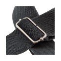Magrabò Tracolla Stripe SC Entry Olded Nero 5 cm terminali Embossed Cocco Pros Marrone fibbia Argento Antico - vai con l