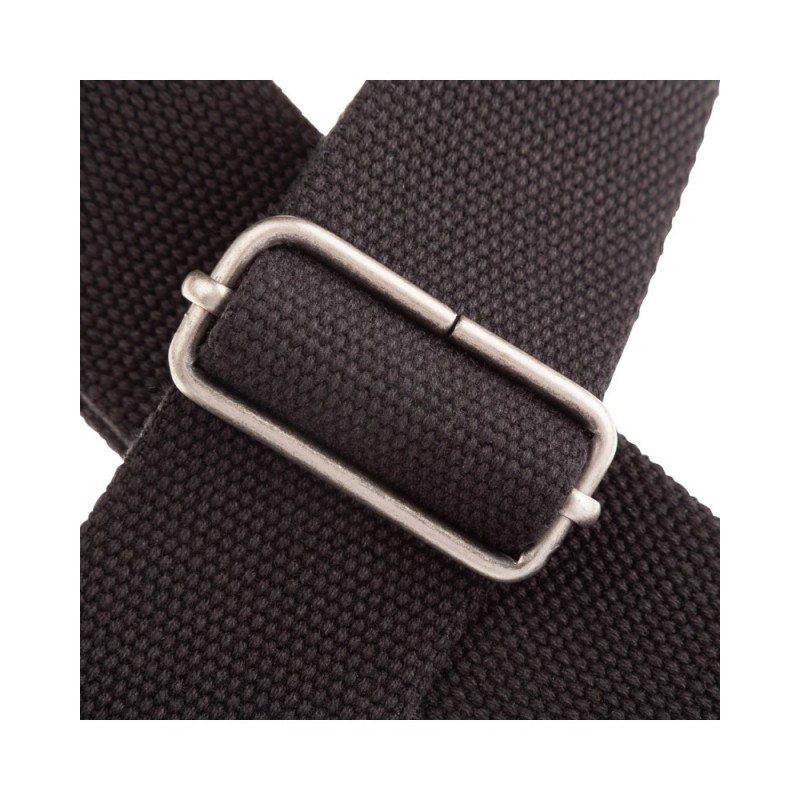 Magrabò Tracolla Stripe SC Entry Nero 5 cm terminali Nero fibbia Argento - vai con la sigla