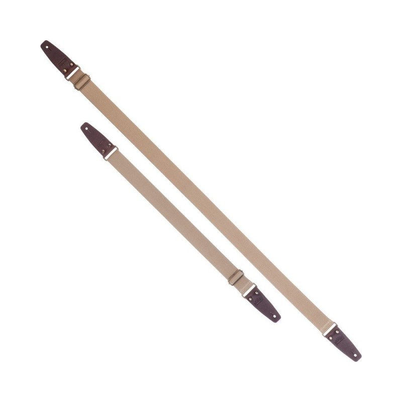 Magrabò Tracolla Stripe SC Entry Beige 5 cm terminali Marrone Scuro fibbia Ottone Antico - vai con la sigla