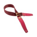 Magrabò Tracolla Stripe SS Cotton Washed Bordeaux 5 cm terminali Colors Orchidea, fibbia Recta Ottone - vai con la sigla