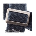 Magrabò Tracolla Stripe SS Cotton Washed Blu 5 cm Terminali Rosa Blu, fibbia Recta Argento - vai con la sigla