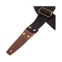 Magrabò Tracolla Stripe SC Entry Nero 5 cm terminali Marrone Scuro fibbia Ottone Antico - vai con la sigla
