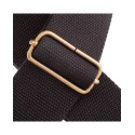Magrabò Tracolla Stripe SC Entry Nero 5 cm terminali Marrone Scuro fibbia Ottone Antico - vai con la sigla