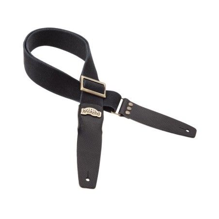Magrabò Tracolla Stripe SC Cotton Washed Nero 5 cm terminali Twinkle Nero, fibbia Recta Ottone - vai con la sigla